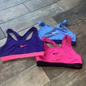 Nike Pro Sportsbras x 3 size small